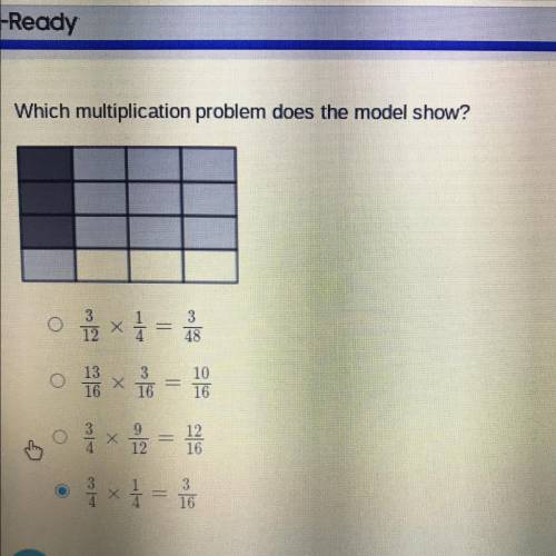 Which multiplication problem does the model show?
Please help me it’s-test