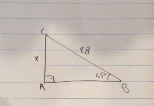 Find the length of the mising side of the right triangle ABC. Leave your answer in simplest radical