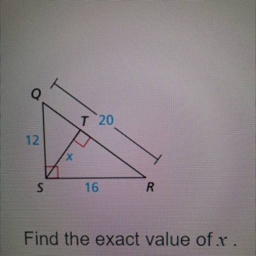Find the exact value of x