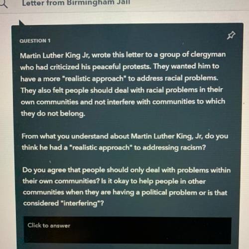 Martin Luther King Jr, wrote this letter to a group of clergyman

who had criticized his peaceful