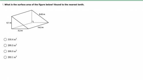 What is the surface area of the figure below? Round to the nearest tenth.
