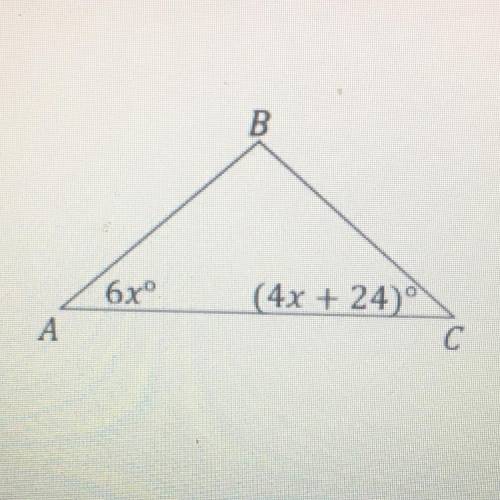 You must show all your work to earn credit for this problem. Triangle ABC below is an isosceles tri