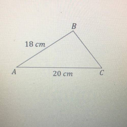 In triangle ABC below , which of the following can NOT be the length of the missing side?

18 cm
5