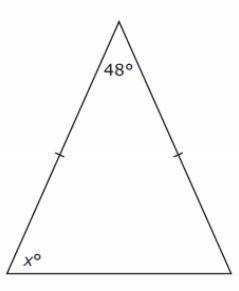 The measure of the two angles in a triangle are shown in the diagram Which equation can be used to