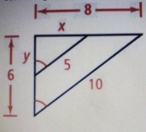 Use the diagram what are the values of x and y? ​