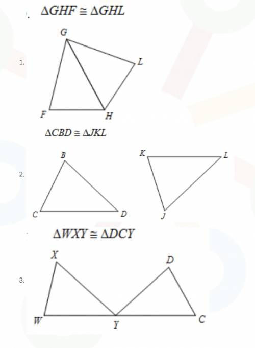 PLEASE ANSWER THIS FAST-Name the angles and sides of each pair of triangles that are congruent.