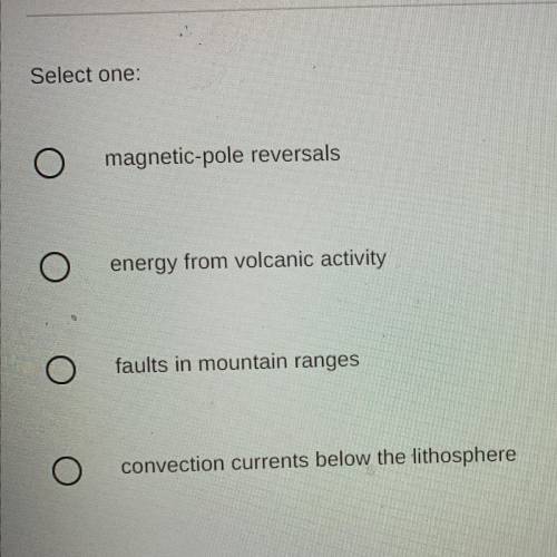 Which of the following appear to cause movement of the Earth's tectonic
plates?