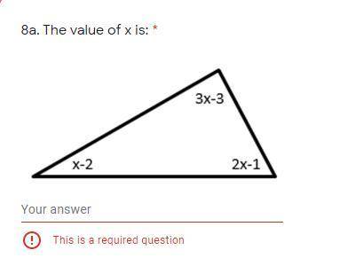 The value of x is .. ?