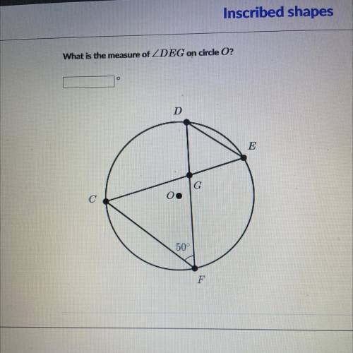 What is the measure of angle DEG on circle O?