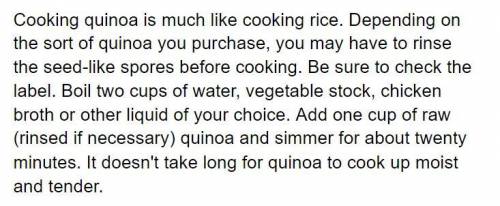 The central idea of this passage is:

A. the health benefits of quinoa.
B. how to cook quinoa
C. q