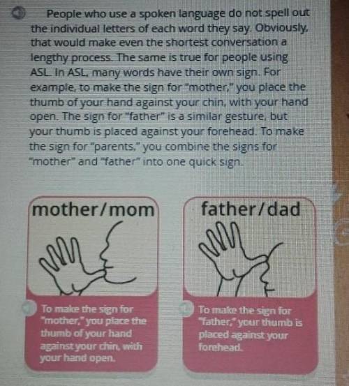 How would you combine the signs for mother and father into one sign for parents?

 A.You wou