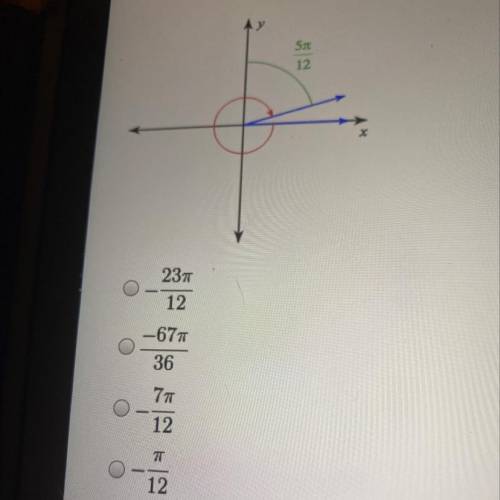 Find out he angle measure shown (in radians)