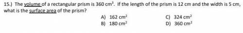 The volume of a rectangular prism is 360 cm^3. If the length of the prism is 12 cm and the width is