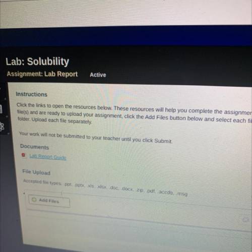 Lab: Solubility

Assignment: Lab Report
Active
Instructions
Click the links to open the resources