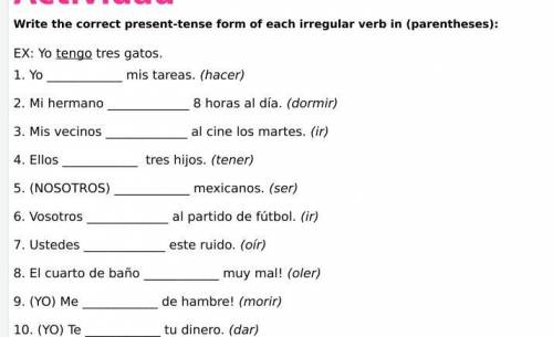 Please fill in these spanish sentences (spanish speakers needed)