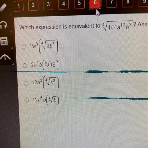 Which expression is equivalent to 4/144a12p3 ? Assume a>0 and >0
Help fast