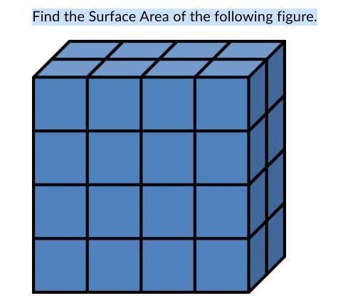 Find the Surface Area of the following figure.
a. 64 
b . 32