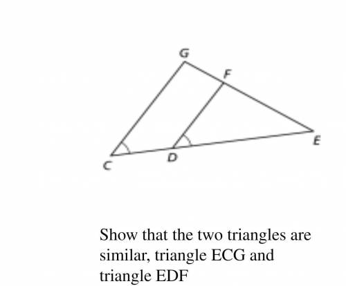 Show that the two triangles are similar, if ya help here's a treat of your choice

LOOK AT THE IMA