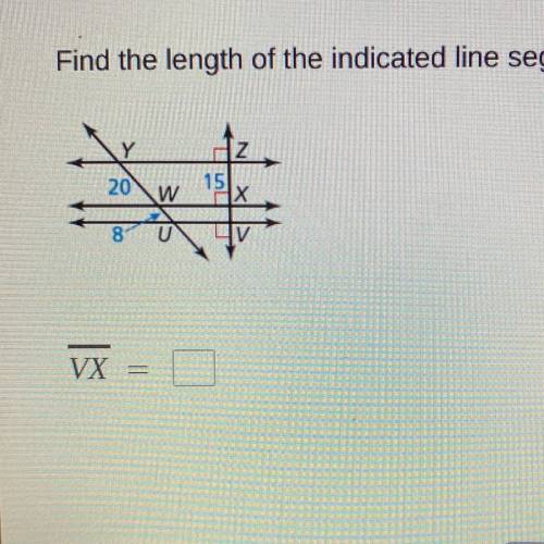 Find the length of the indicated line segment .