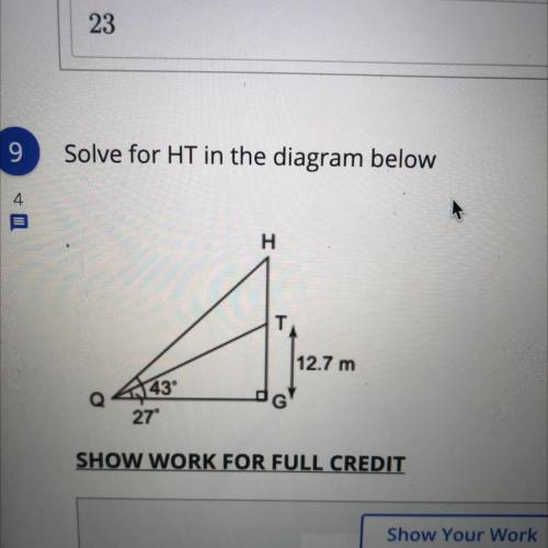 Solve for HT in the diagram below