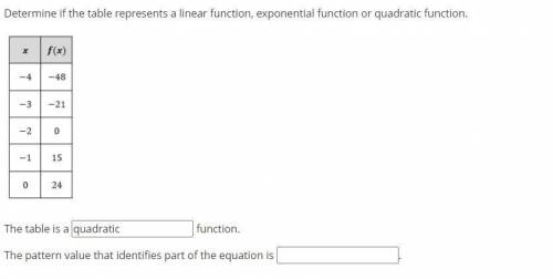The pattern value that identifies part of the equation is ________________

Look at the picture fo