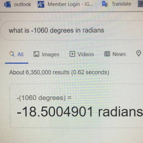 What is -1060 degrees in radians
