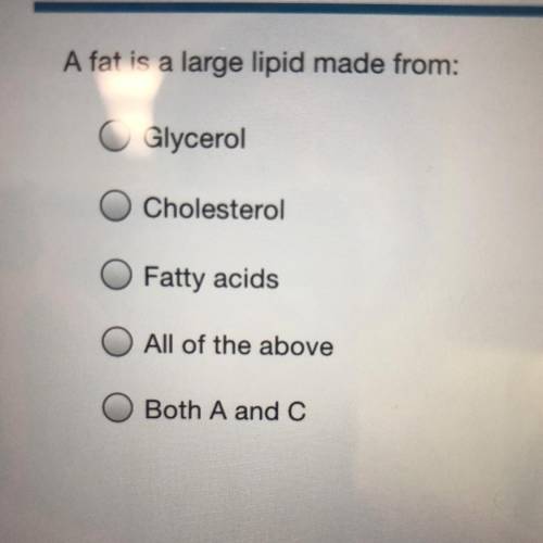 A fat is a large lipid made from: