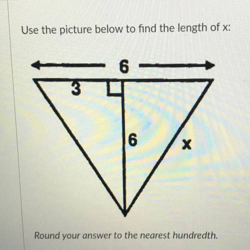 Find the length of x. Round to nearest hundredth.