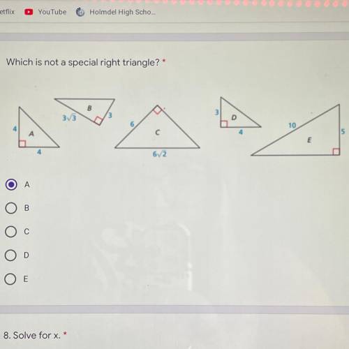 Which is not a special right triangle?