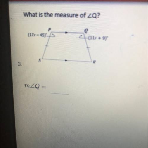 What is the measure of angle q