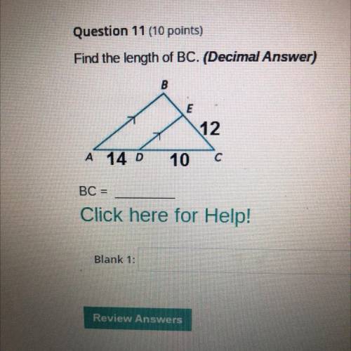 Find the length of BC. (Decimal Answer)