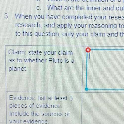 Can someone help me write a claim about why Pluto is a planet