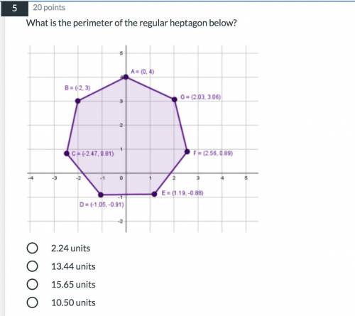 Can someone please clarify. Answer + explanation please.

What is the perimeter of the regular hep