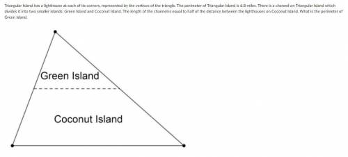 Triangular Island has a lighthouse at each of its corners, represented by the vertices of the trian