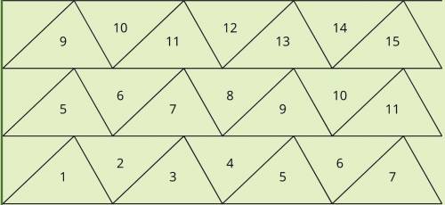 The triangles here are each obtained by applying rigid motions to triangle 1.

21 congruent triang