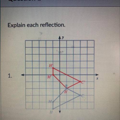 Explain reflection
Reflection over y=-2
Reflection over x=-2