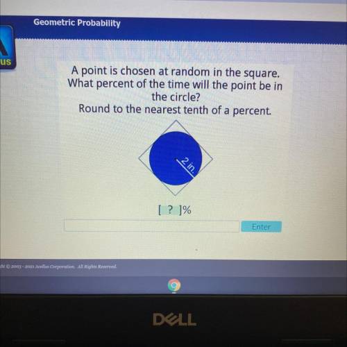 A point is chosen at random in the square. What percent of the timw will the point be in the circle