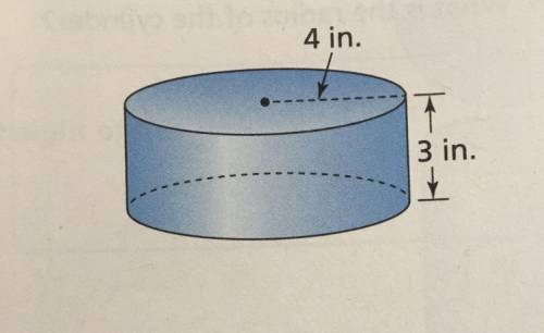 Use the figure at the right.
 

A. Find the volume of the cylinder in terms of Pi.
B. Is the volume
