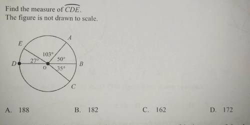 Find the measure of CDE.
The figure is not drawn to scale.