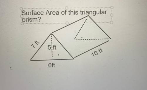 Surface Area of this triangular
prism?