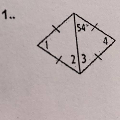 Find the measure of the numbered angles in the Rhombus