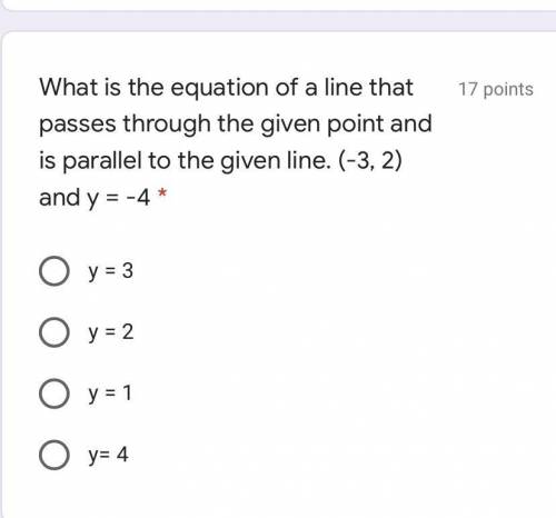 What is the equation of a line that passes through the given point and is parallel to the given lin