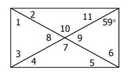 The quadrilateral below is a rectangle, find the m<7.