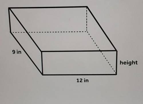 If the volume of the solid below is 378 cubic inches, what is the height of the solid?​