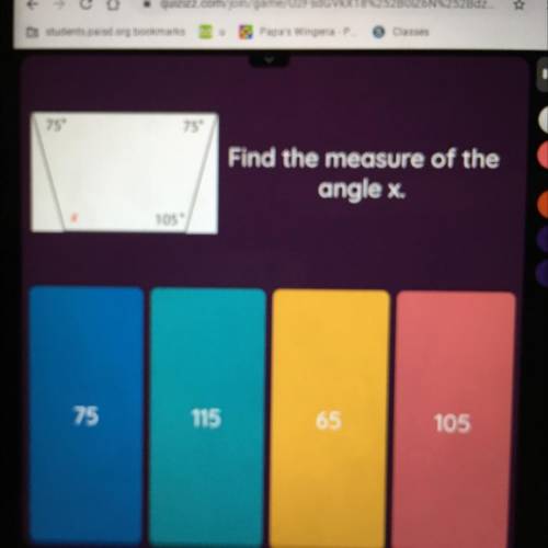 Find the measure of the angle x. Please help!