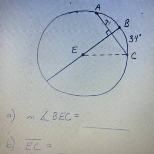 What is angle BEC or EC

Please put an explanation if you can I have a test tomorrow and I’m comp
