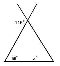 Find the missing angle according to the Triangle Exterior Angle Theorem