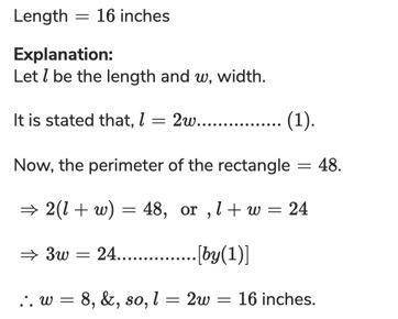 The perimeter of a rectangle is 48 ft. If the length is thrice its width, find the dimensions of the