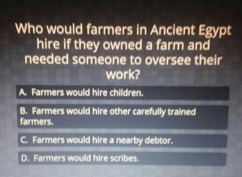 Who would farmers in Ancient Egypt hire if they owned a farm and needed someone to oversee their wo