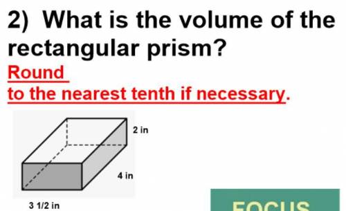 Find the Volume of the retangular prism